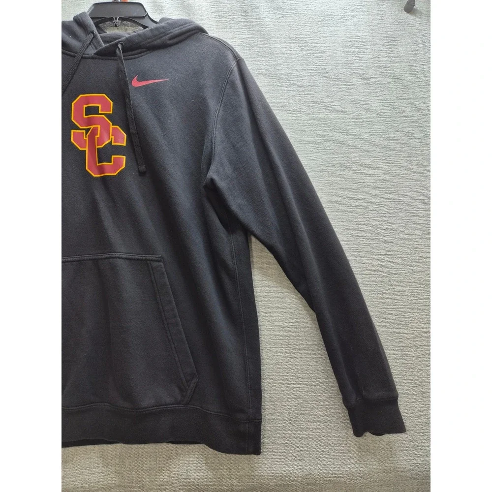 Nike USC Trojans Football Hoodie Mens Black Fleece Lined Swoosh Logo Casual